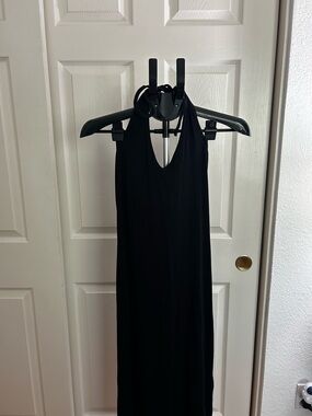 Old Navy Black Halter Tie Maxi Dress